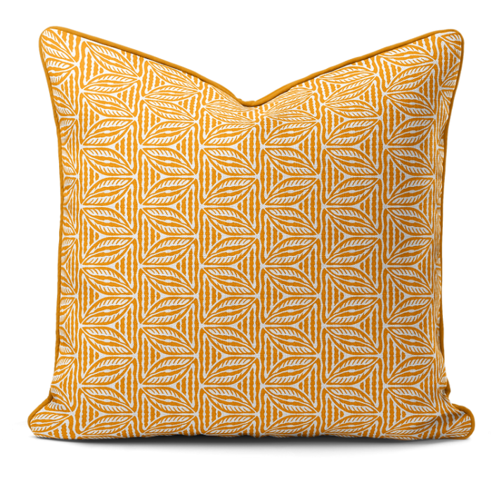 Hand-printed Cushion- Cottage Leaves