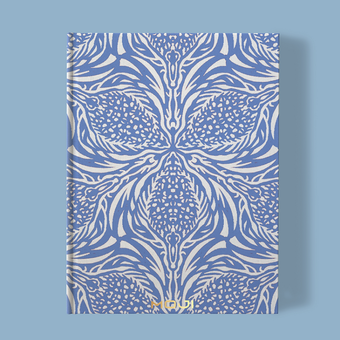 Hand-Printed Notebook- Thistle blue