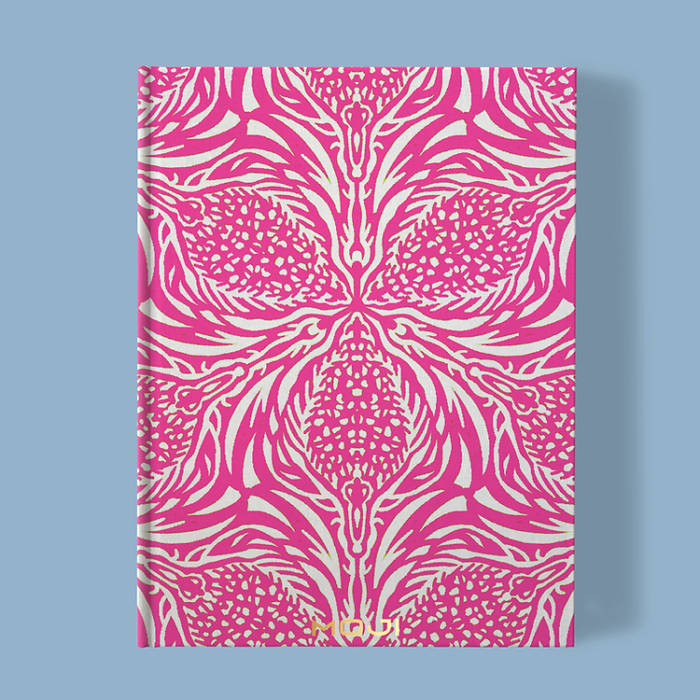 Hand-Printed Notebook- Thistle cerise