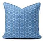 Hand-printed Cushion- Flower Meadow blue