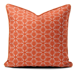 Hand-printed Cushion- Flower Meadow orange