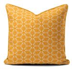 Hand-printed Cushion- Flower Meadow yellow