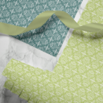 Hand-printed Gift Wrap- Seed Pod green
