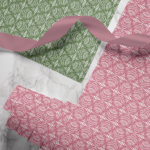 Hand-printed Gift Wrap- Seed Pod pink