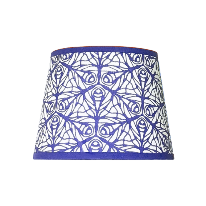 Hand-printed Lampshade- The Butterfly Garden navy blue