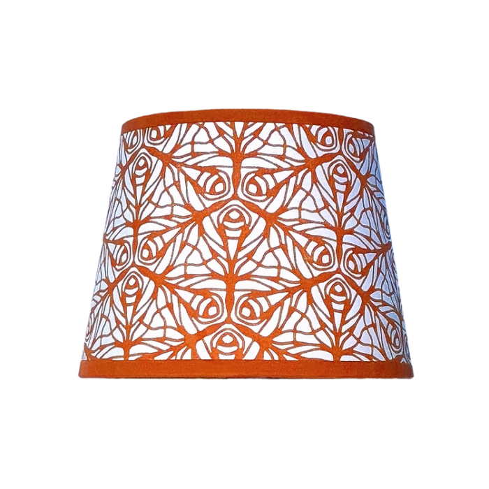 Hand-printed Lampshade- The Butterfly Garden orange