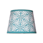 Hand-printed Lampshade- The Butterfly Garden teal