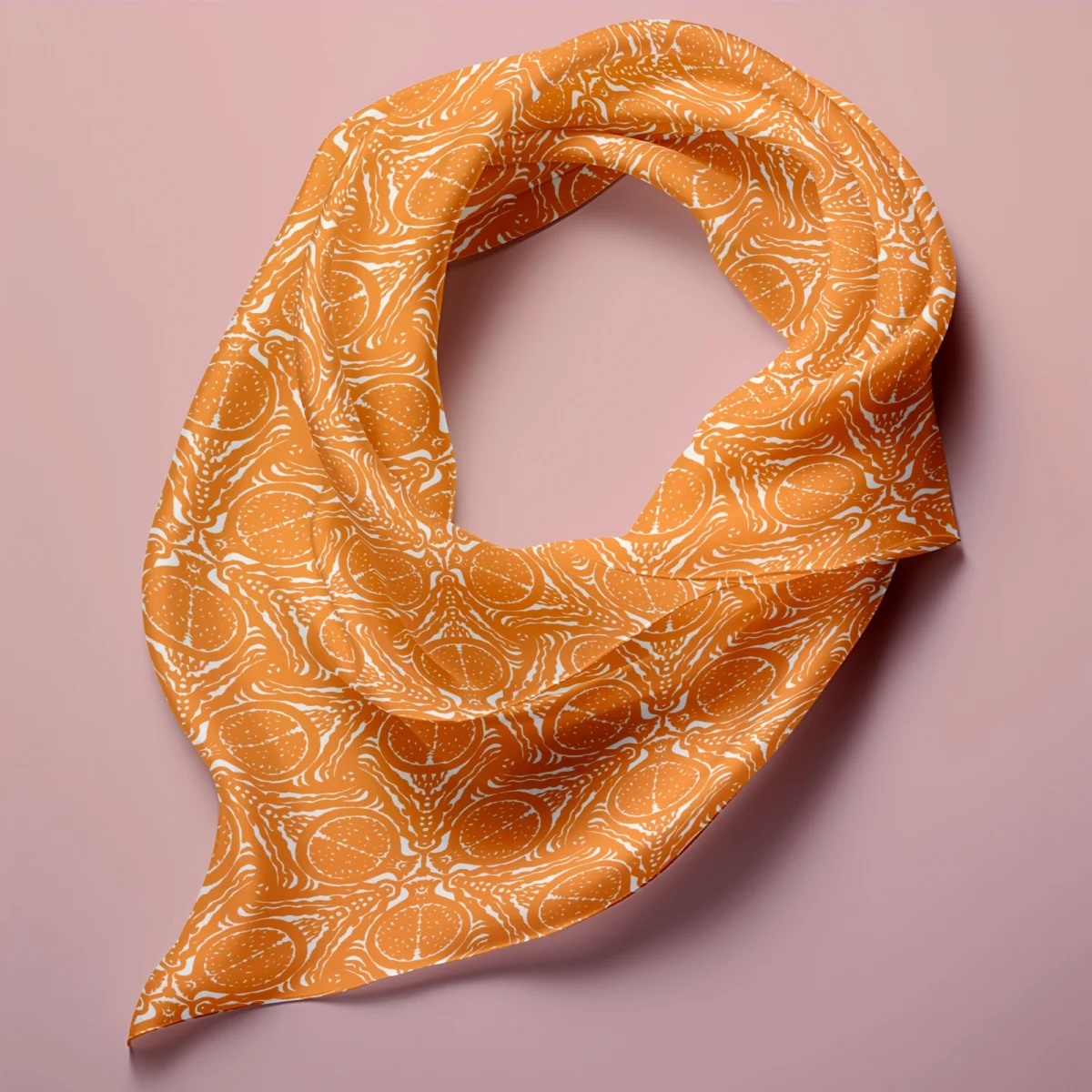 Hand-printed Silk Scarf- Pomegranate - Image 3