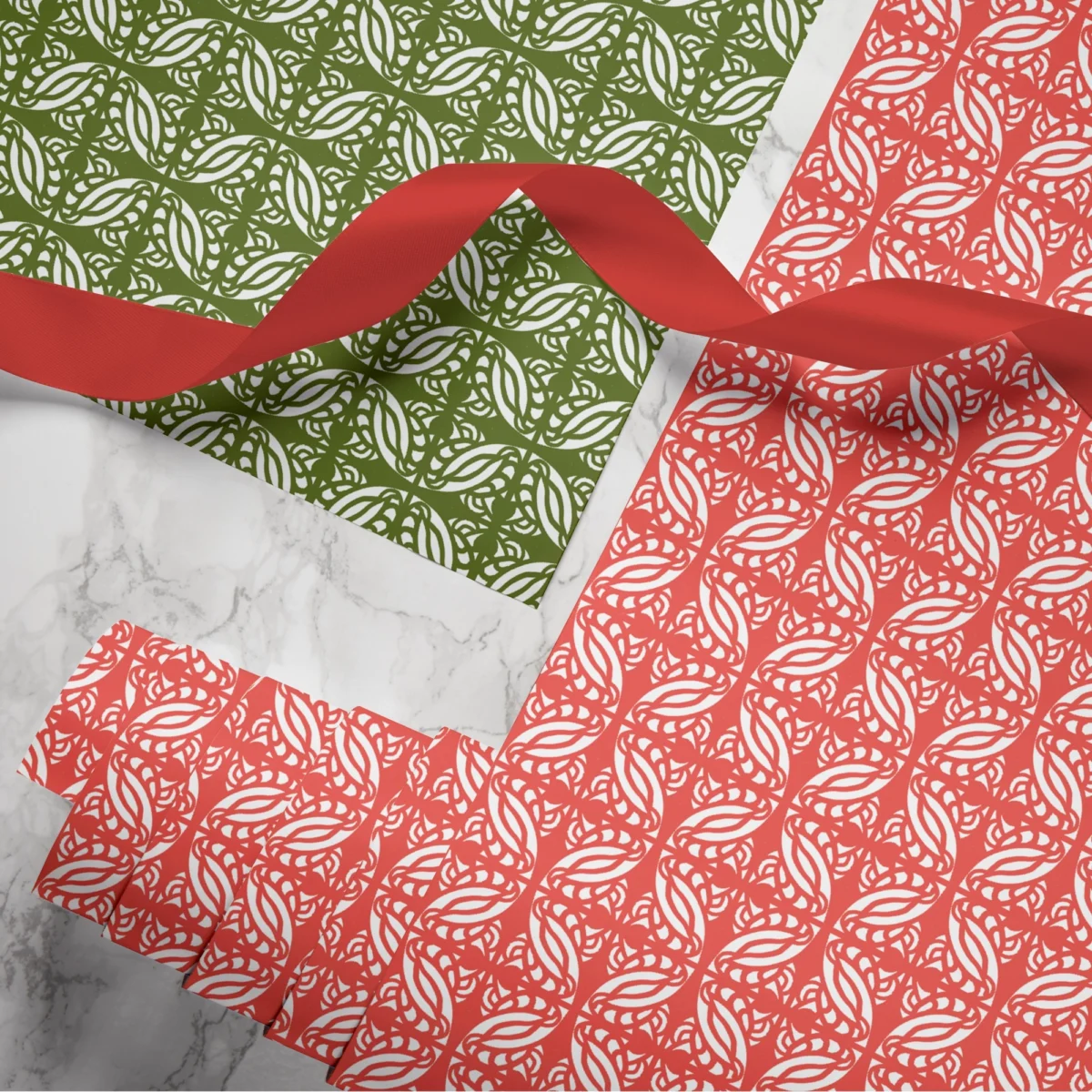 Hand-printed Gift Wrap- Persian Love Birds - Image 2