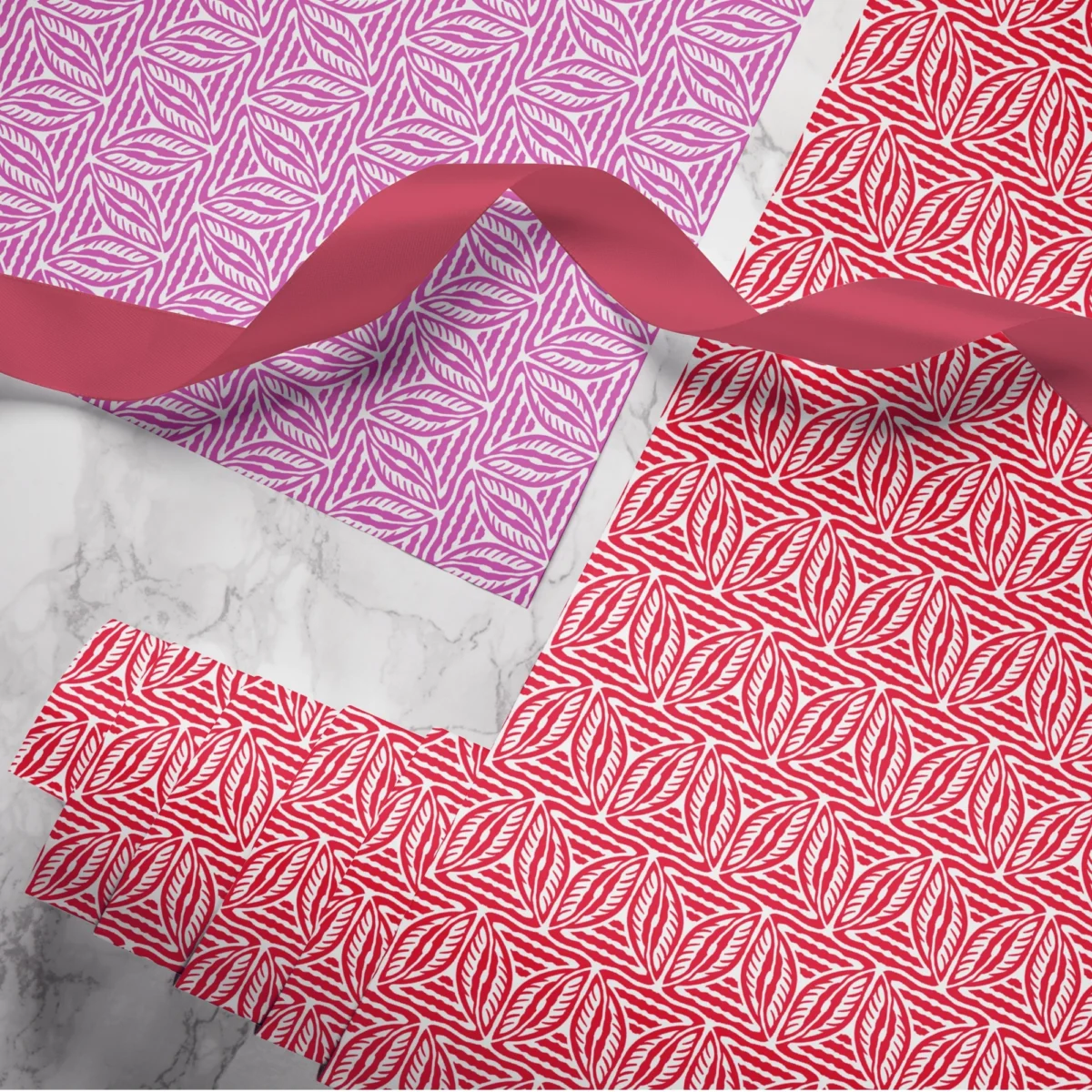 Hand-printed Gift Wrap- Cottage Leaves - Image 2