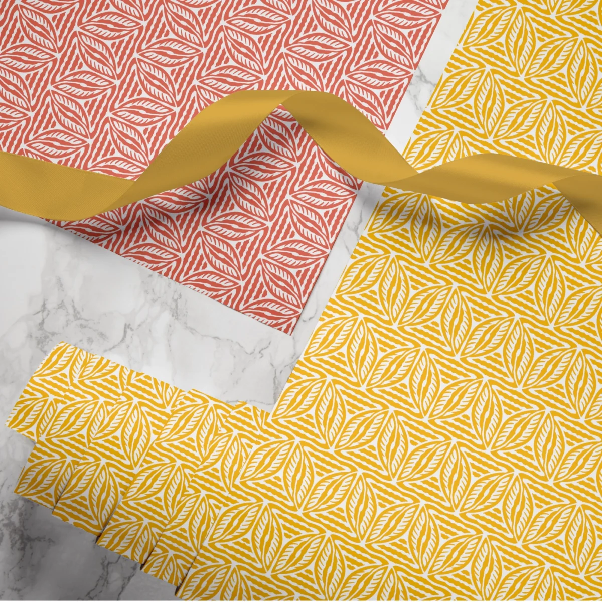 Hand-printed Gift Wrap- Cottage Leaves - Image 3