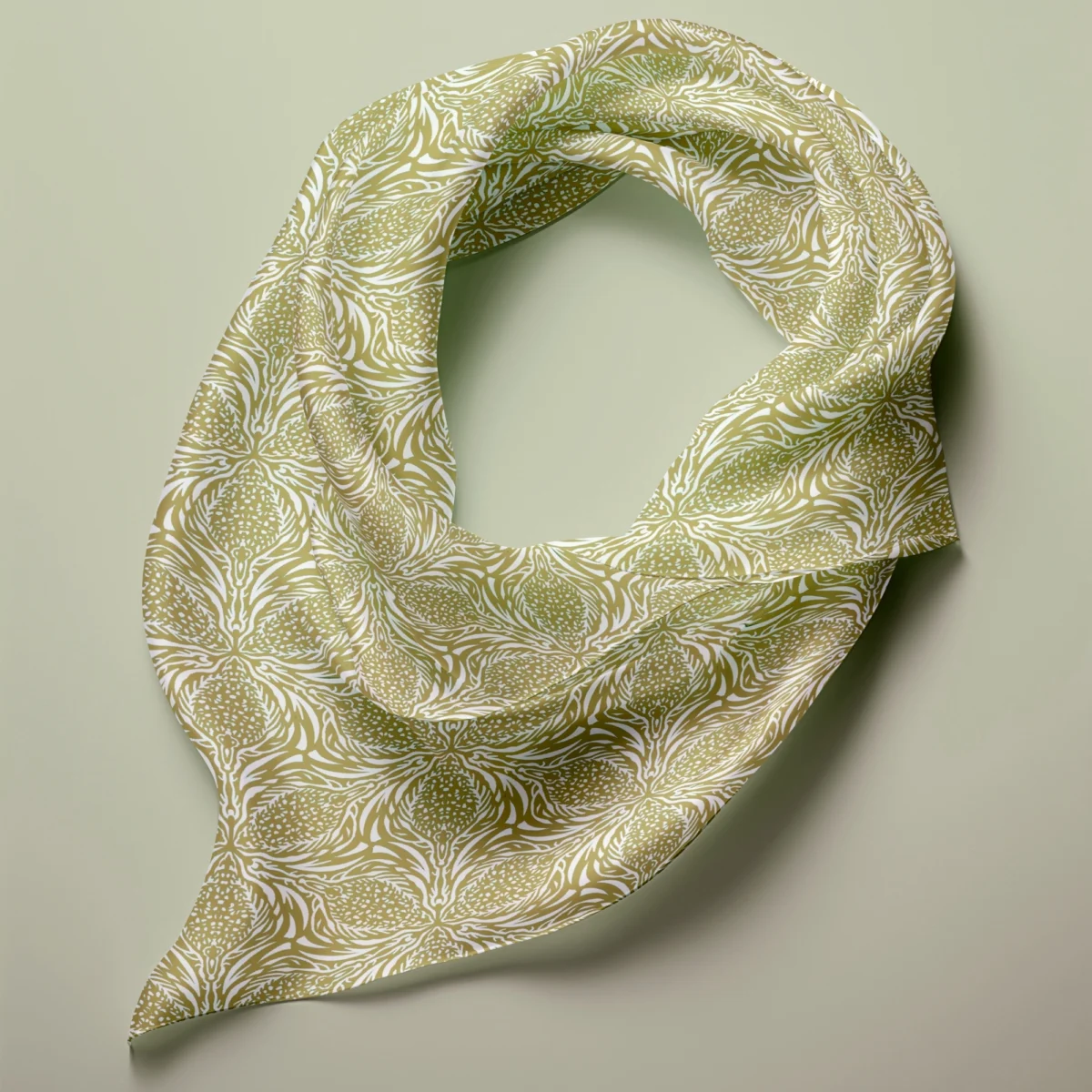 Hand-printed Silk Scarf- Thistle - Image 3
