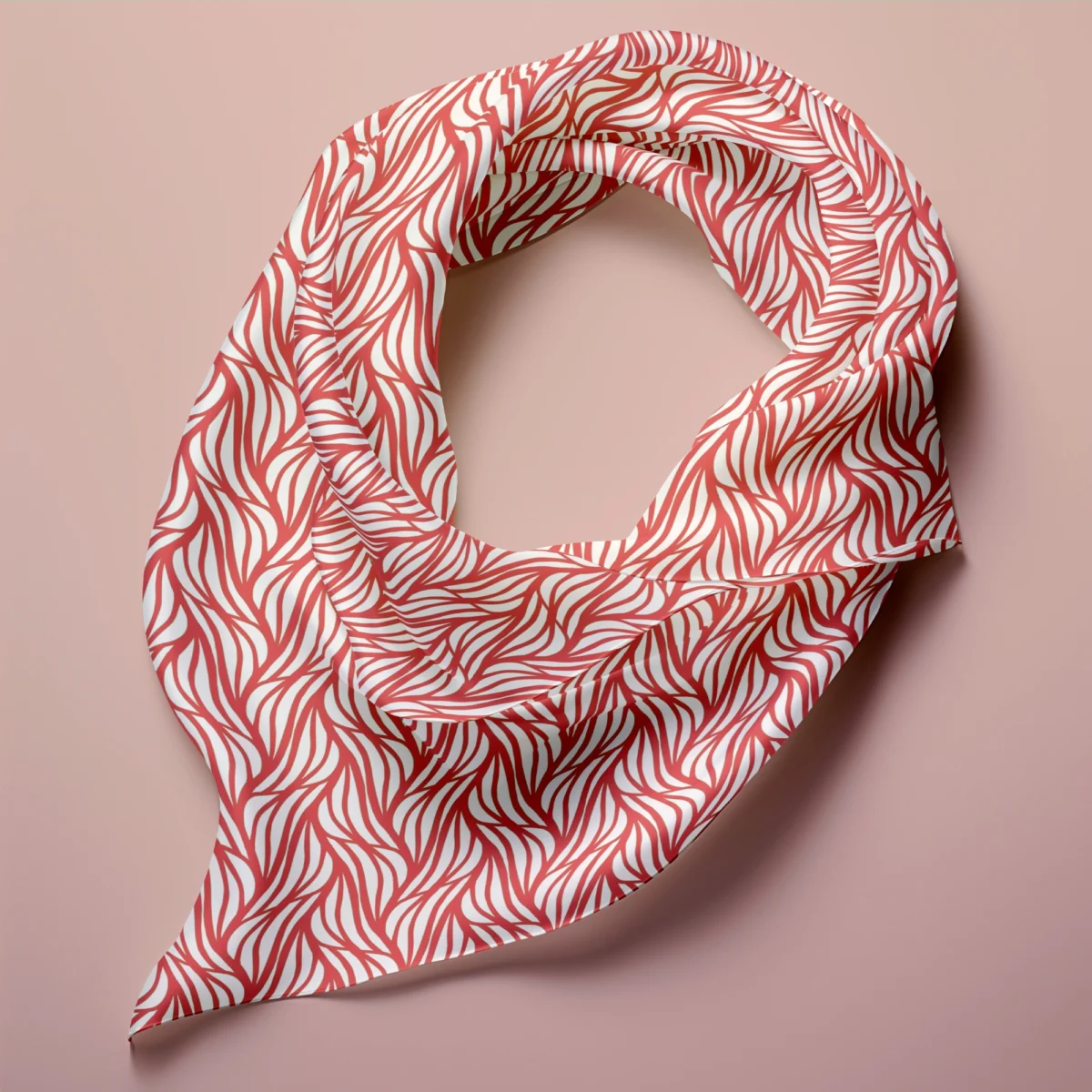 Hand-printed Silk Scarf- Rustling Willow Leaves - Image 2