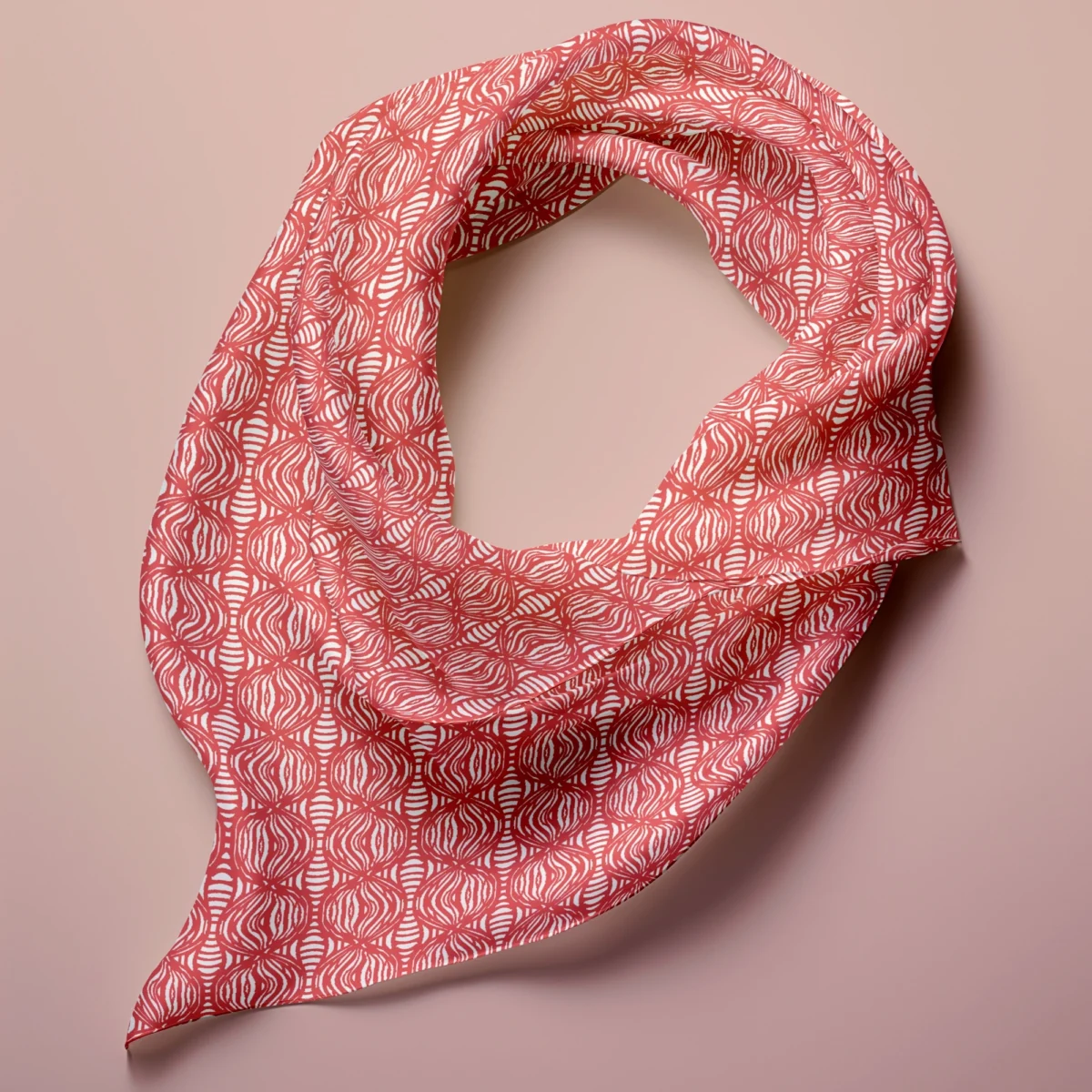 Hand-printed Silk Scarf- Shimmering Pearls - Image 2