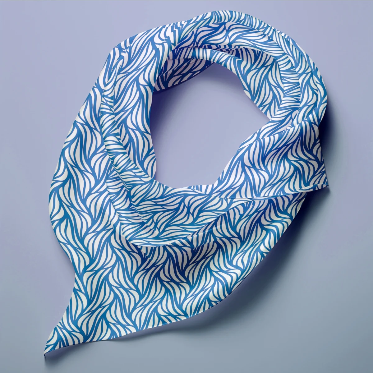 Hand-printed Silk Scarf- Rustling Willow Leaves - Image 3