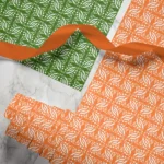 Hand-printed Gift Wrap- Persian Love Birds