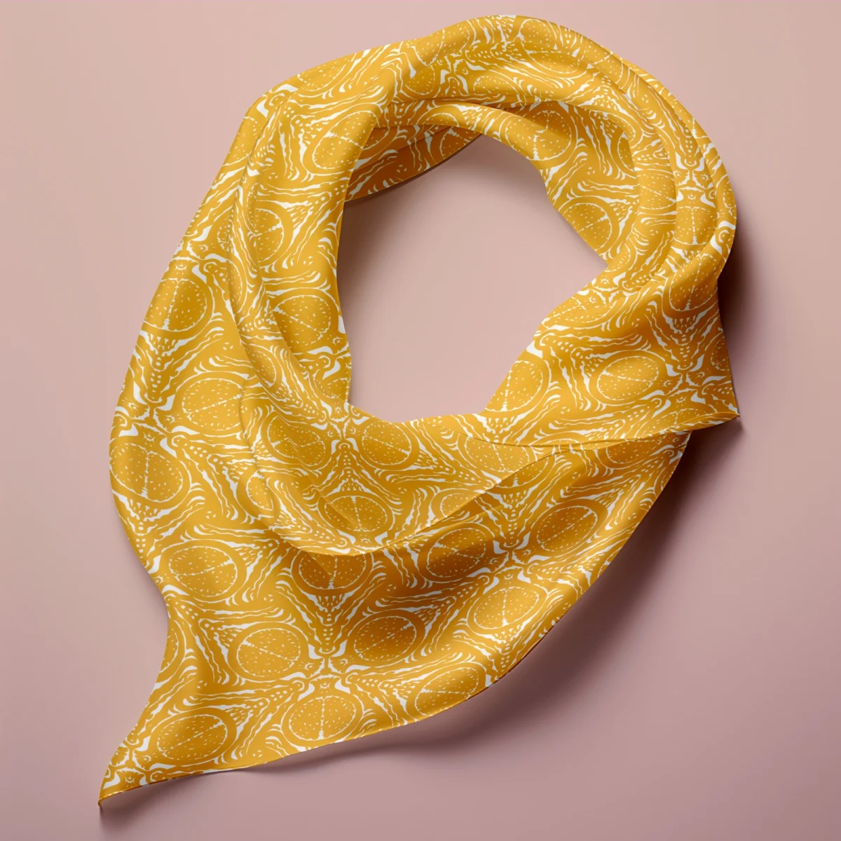 Hand-printed Silk Scarf- Pomegranate - Image 2