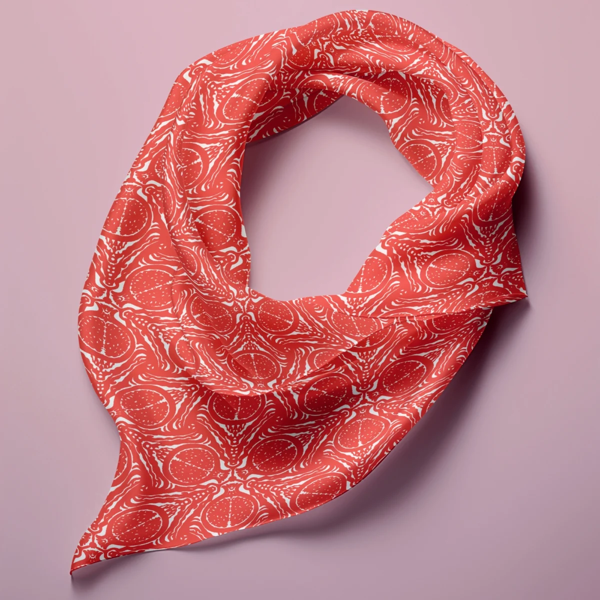 Hand-printed Silk Scarf- Pomegranate - Image 1
