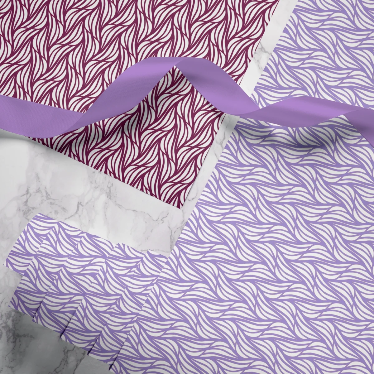 Hand-printed Gift Wrap- Rustling Willow Leaves - Image 2