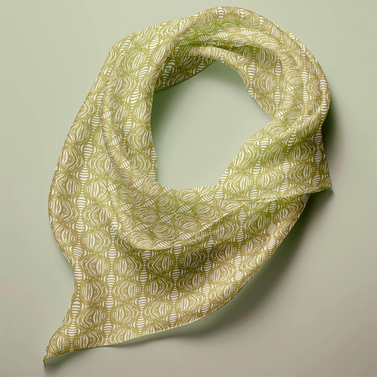 Hand-printed Silk Scarf- Shimmering Pearls - Image 3