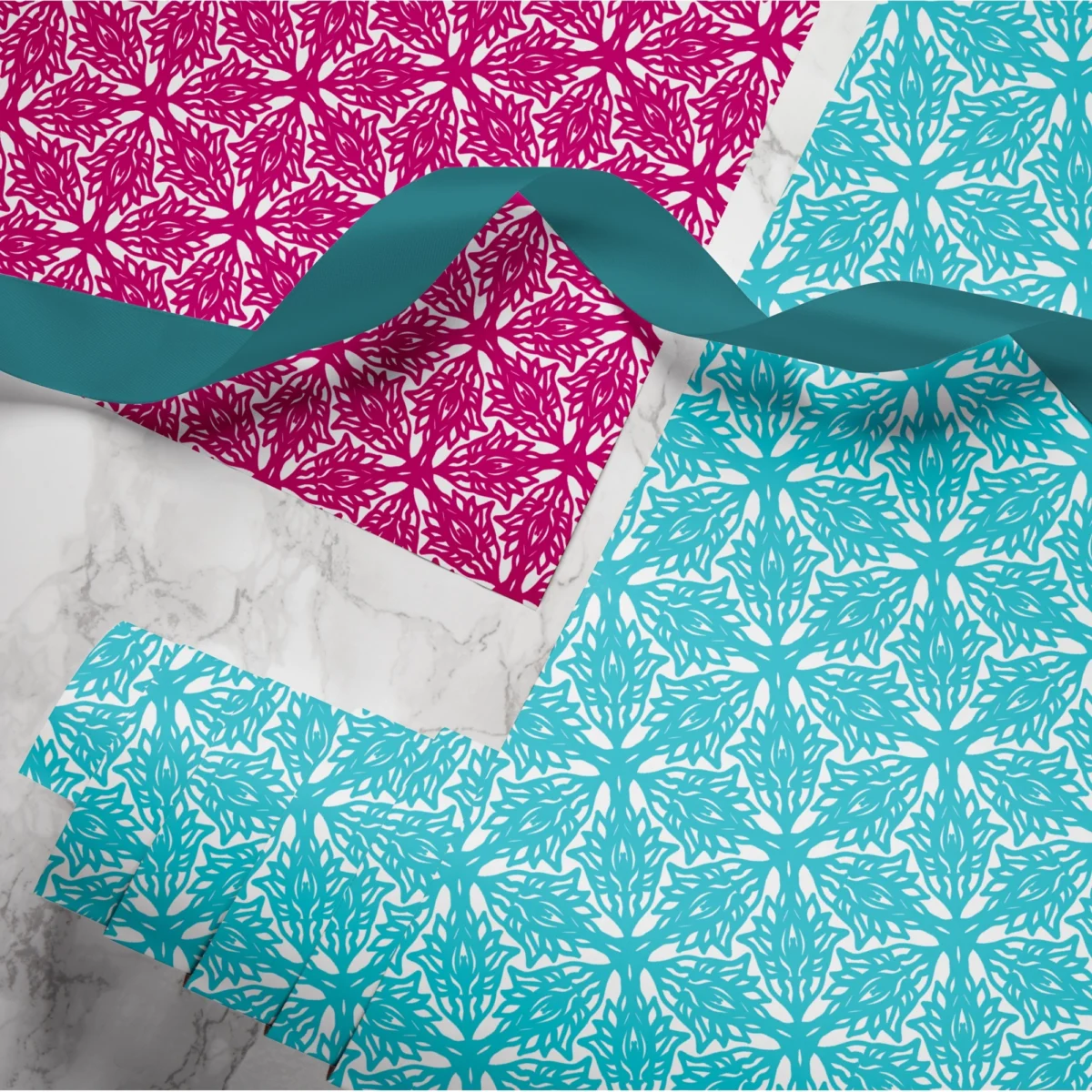 Hand-printed Gift Wrap- Flower Meadow - Image 3