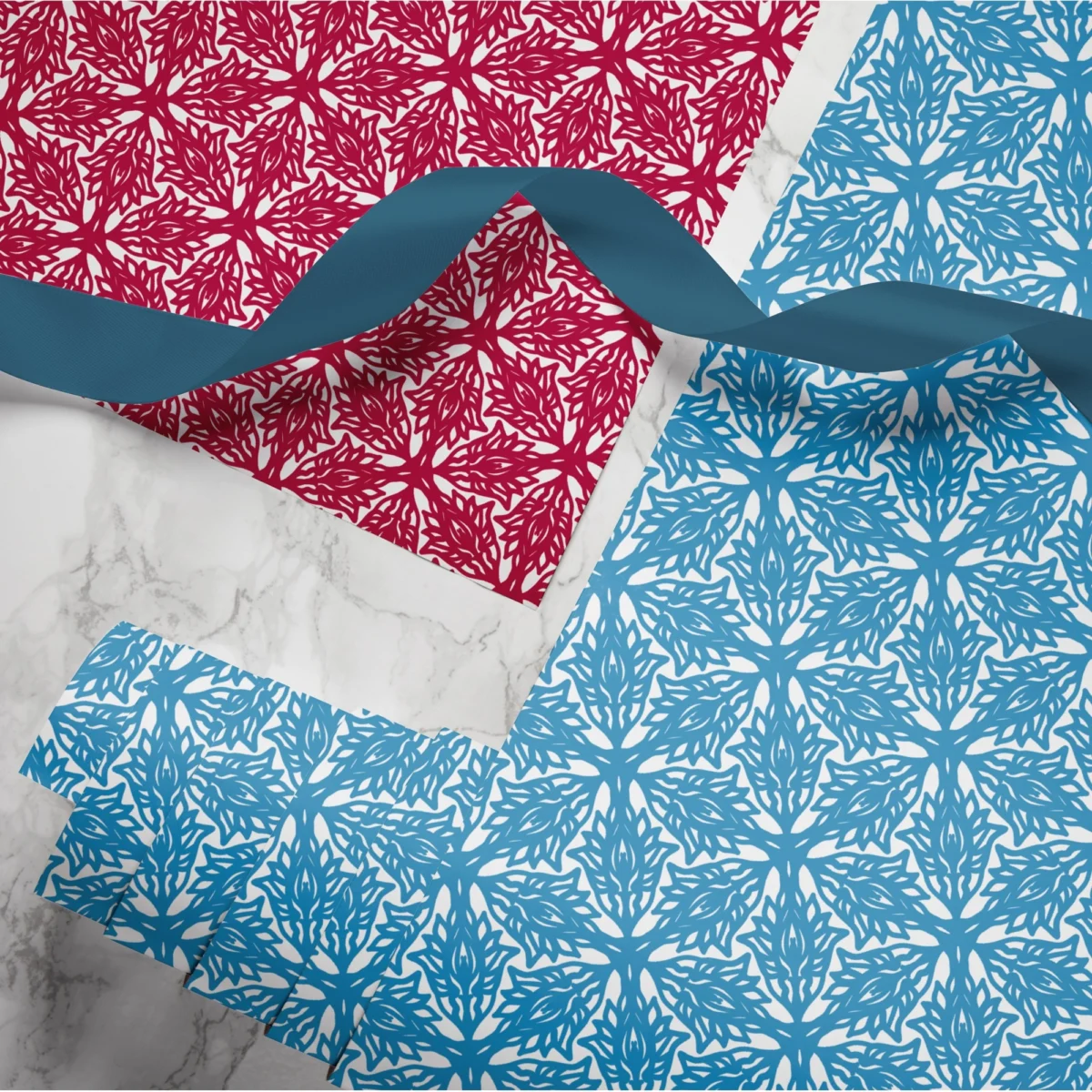 Hand-printed Gift Wrap- Flower Meadow - Image 1