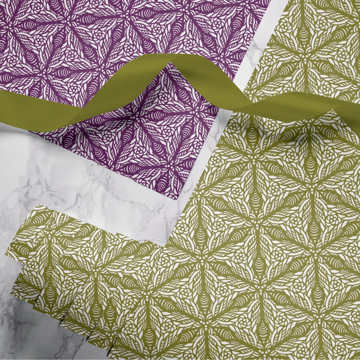 Hand-printed Gift Wrap- Persian Lily - Image 1