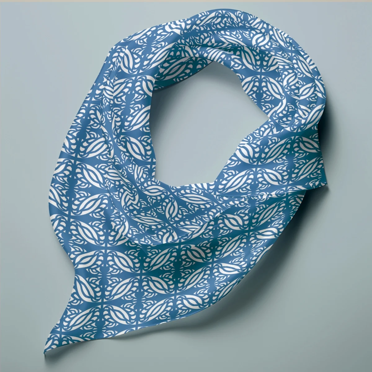Hand-printed Silk Scarf- Persian Love Birds - Image 1