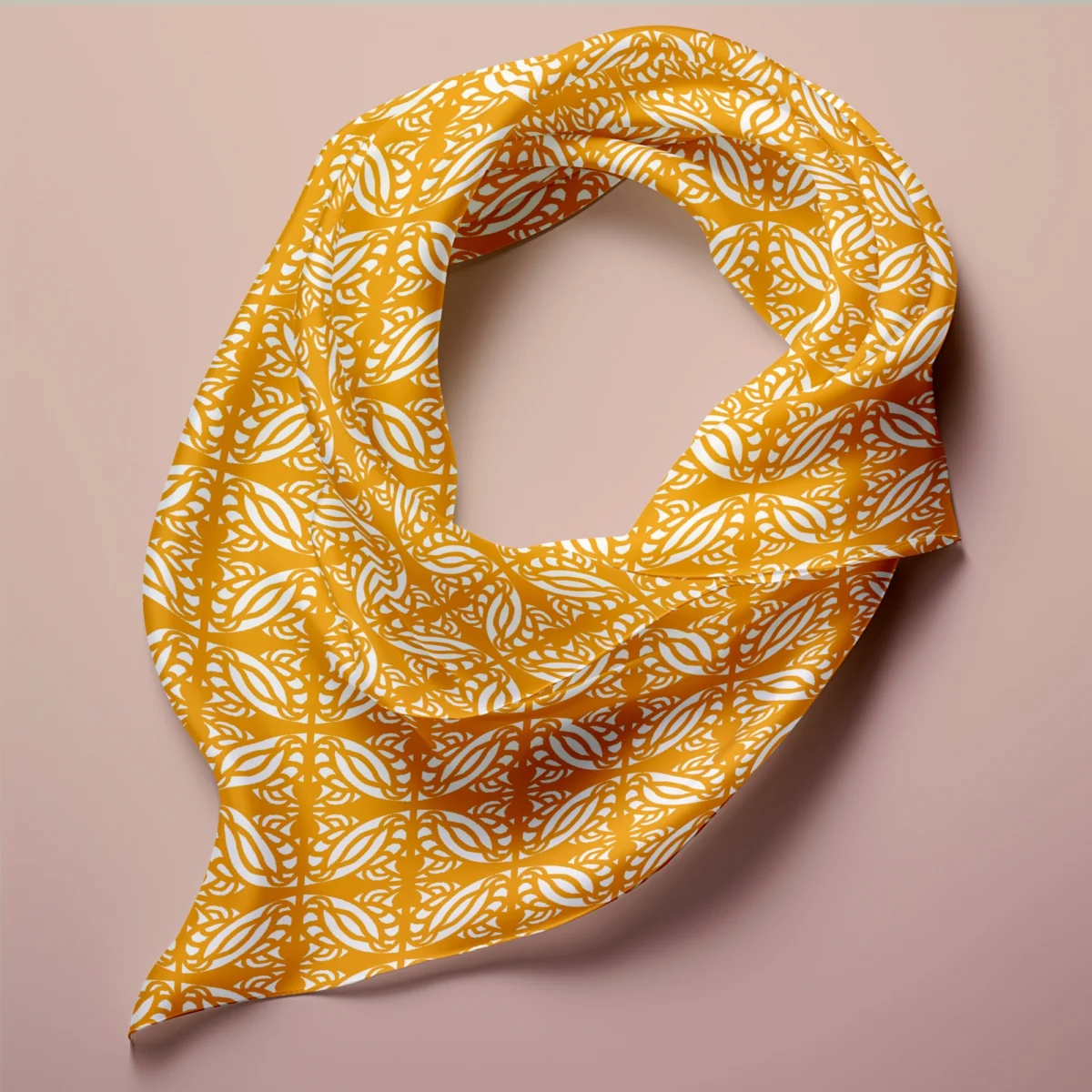 Hand-printed Silk Scarf- Persian Love Birds - Image 2